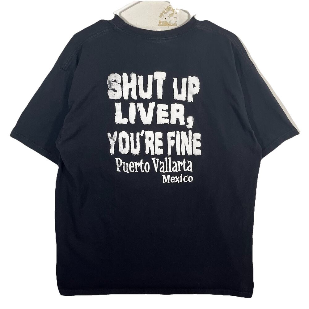Funny Puerto Vallarta Mexico Graphic Tee Mens XL Black Novelty Shirt